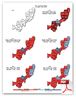 Ohio Presidential Southeast Region Maps: 2016-1856